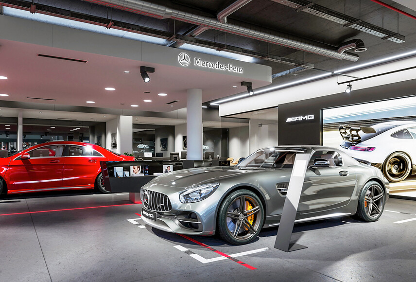 Дизайн шоу-рума Mercedes-Benz в Минске